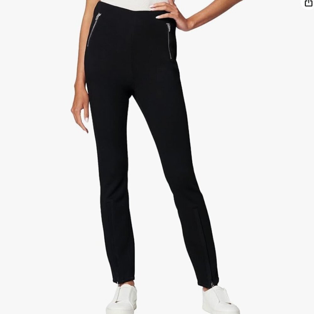 Zara Basic Collection Womens Sz Small High Rise Skinny Pant Black Zipper Pockets